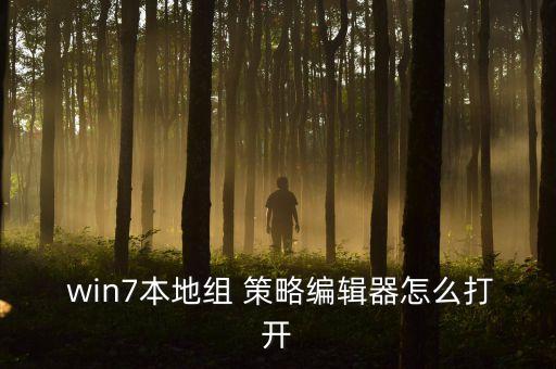  win7本地組 策略編輯器怎么打開