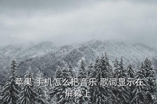  蘋果 手機(jī)怎么把音樂(lè) 歌詞顯示在屏幕上