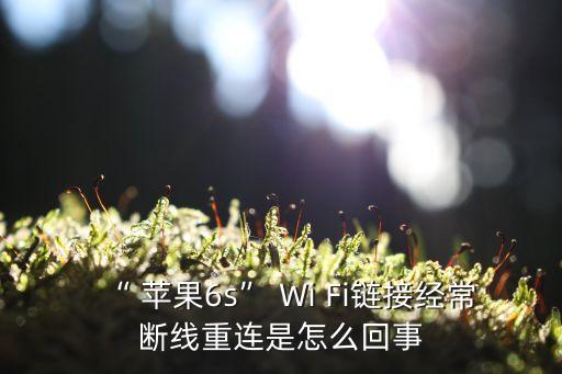 “ 蘋果6s” Wi Fi鏈接經(jīng)常斷線重連是怎么回事