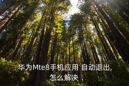  華為Mte8手機(jī)應(yīng)用 自動(dòng)退出,怎么解決