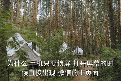 為什么 手機只要鎖屏 打開屏幕的時候直接出現(xiàn) 微信的主頁面