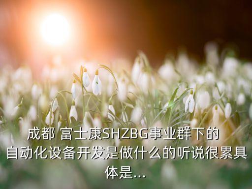 成都 富士康SHZBG事業(yè)群下的 自動(dòng)化設(shè)備開發(fā)是做什么的聽說很累具體是...
