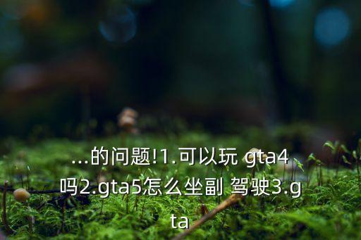 ...的問(wèn)題!1.可以玩 gta4嗎2.gta5怎么坐副 駕駛3.gta