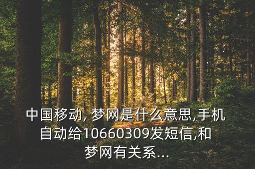 中國(guó)移動(dòng), 夢(mèng)網(wǎng)是什么意思,手機(jī) 自動(dòng)給10660309發(fā)短信,和 夢(mèng)網(wǎng)有關(guān)系...
