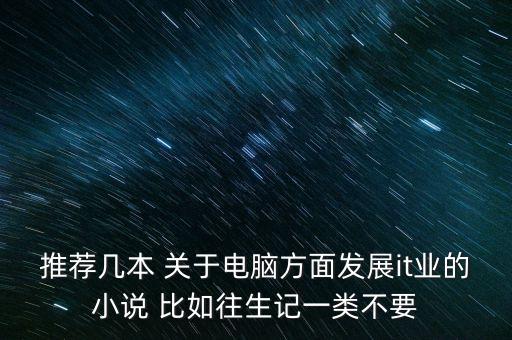 推薦幾本 關(guān)于電腦方面發(fā)展it業(yè)的小說 比如往生記一類不要