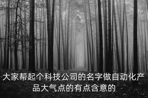 智能化科技公司命名，智能科技公司起什么名字