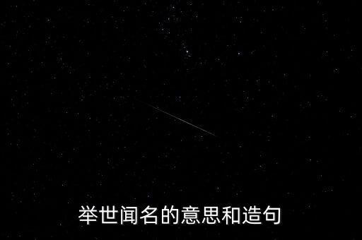 舉世聞名的意思和造句