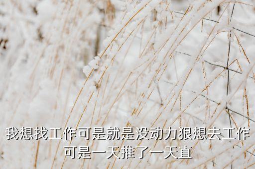 我想找工作可是就是沒(méi)動(dòng)力狠想去工作可是一天推了一天直