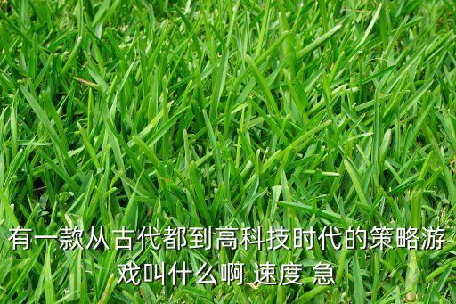有一款從古代都到高科技時代的策略游戲叫什么啊 速度 急