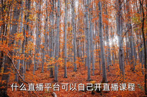 什么直播平臺可以自己開直播課程