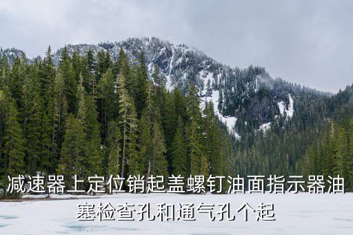 減速器上定位銷起蓋螺釘油面指示器油塞檢查孔和通氣孔個起