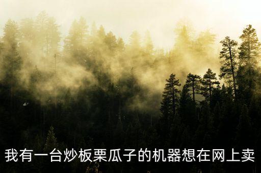 低價出售一臺炒貨機的利潤，我有一臺炒板栗瓜子的機器想在網(wǎng)上賣