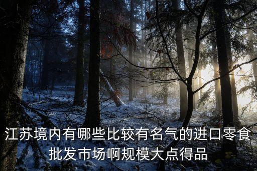 江蘇境內(nèi)有哪些比較有名氣的進(jìn)口零食批發(fā)市場(chǎng)啊規(guī)模大點(diǎn)得品