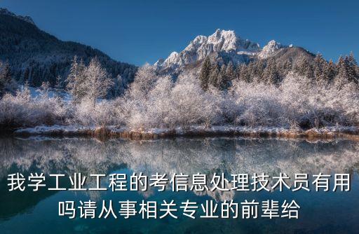 信息處理技術(shù)員有用嗎，考信息處理技術(shù)員到底有沒有用