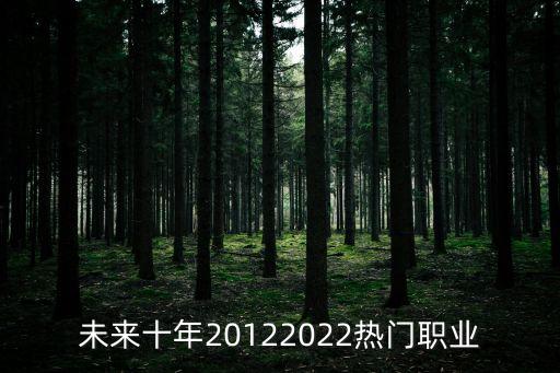 未來十年20122022熱門職業(yè)