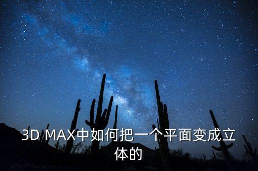 3D MAX中如何把一個平面變成立體的