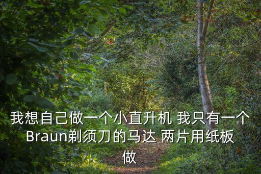 自制小直升機可以飛，如何自己做一個能飛的直升飛機