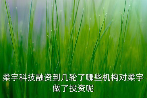 柔宇科技融資到幾輪了哪些機構(gòu)對柔宇做了投資呢