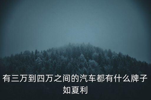 有三萬到四萬之間的汽車都有什么牌子如夏利