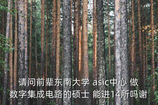 請問前輩東南大學 asic中心 做數(shù)字集成電路的碩士 能進14所嗎謝