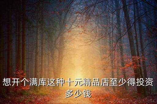 想開個滿庫這種十元精品店至少得投資多少錢