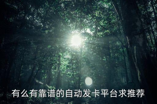 自動發(fā)卡平臺哪個可靠些，有么有靠譜的自動發(fā)卡平臺求推薦