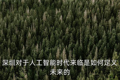 深圳對(duì)于人工智能時(shí)代來臨是如何定義未來的