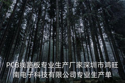 PCB線路板專業(yè)生產(chǎn)廠家深圳市鴻旺南電子科技有限公司專業(yè)生產(chǎn)單
