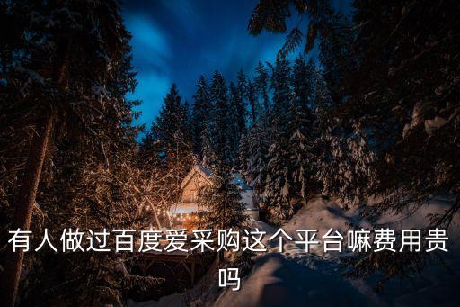 有人做過百度愛采購這個平臺嘛費用貴嗎