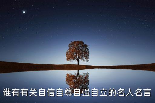 誰有有關(guān)自信自尊自強自立的名人名言