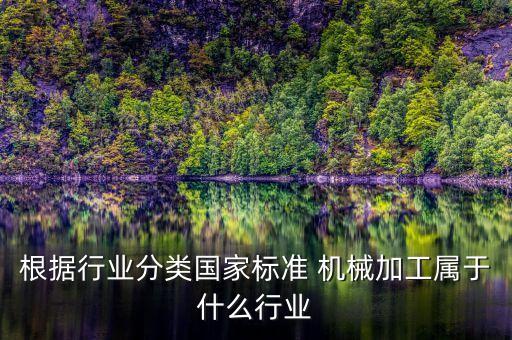 根據(jù)行業(yè)分類國(guó)家標(biāo)準(zhǔn) 機(jī)械加工屬于什么行業(yè)