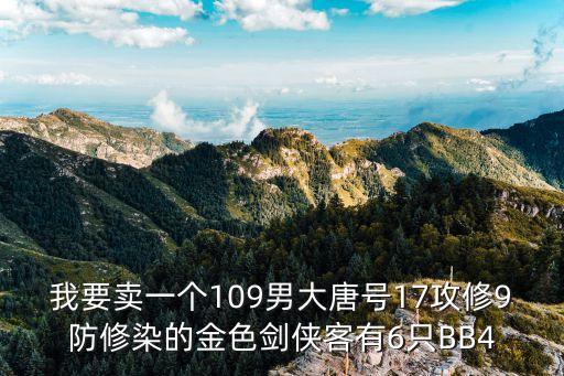 我要賣(mài)一個(gè)109男大唐號(hào)17攻修9防修染的金色劍俠客有6只BB4