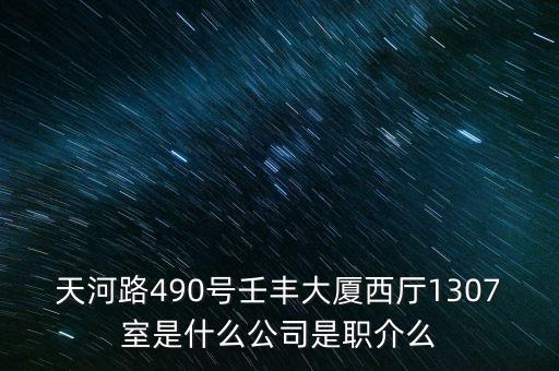 天河路490號壬豐大廈西廳1307室是什么公司是職介么