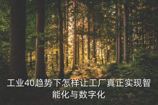 工業(yè)40趨勢(shì)下怎樣讓工廠真正實(shí)現(xiàn)智能化與數(shù)字化