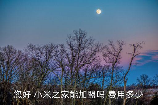 您好 小米之家能加盟嗎 費(fèi)用多少