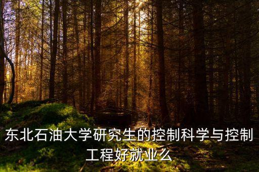 東北石油大學(xué)研究生的控制科學(xué)與控制工程好就業(yè)么