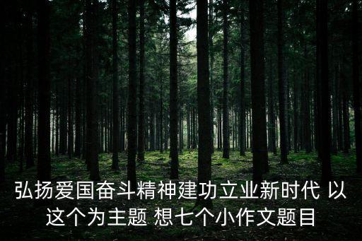 弘揚愛國奮斗精神建功立業(yè)新時代 以這個為主題 想七個小作文題目