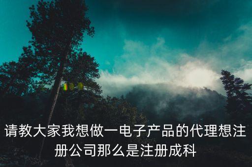 請教大家我想做一電子產(chǎn)品的代理想注冊公司那么是注冊成科