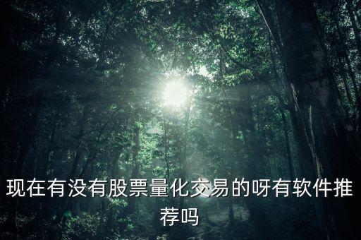 現(xiàn)在有沒(méi)有股票量化交易的呀有軟件推薦嗎