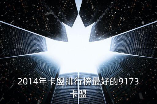 2014年卡盟排行榜最好的9173卡盟