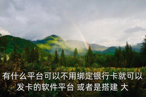 免費(fèi)發(fā)卡系統(tǒng)app，有什么平臺(tái)可以不用綁定銀行卡就可以發(fā)卡的軟件平臺(tái) 或者是搭建 大