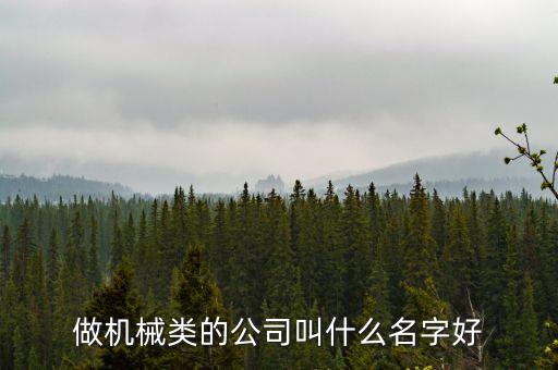 做機械類的公司叫什么名字好