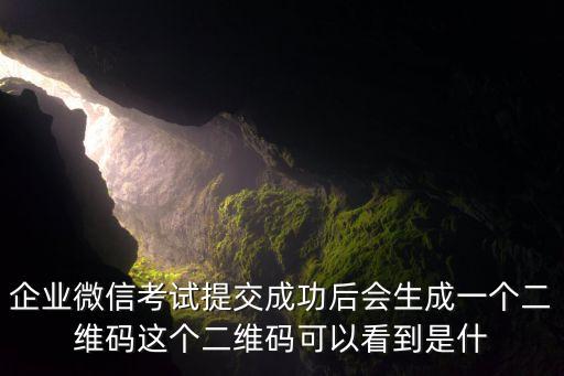 企業(yè)微信考試提交成功后會生成一個二維碼這個二維碼可以看到是什