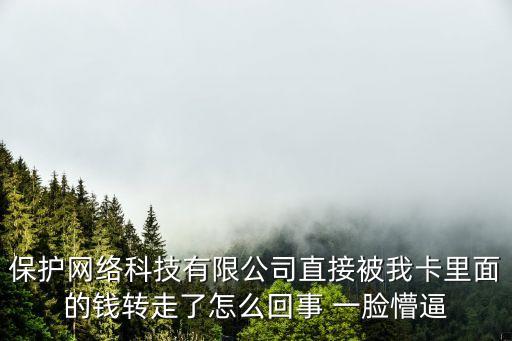 保護(hù)網(wǎng)絡(luò)科技有限公司直接被我卡里面的錢轉(zhuǎn)走了怎么回事 一臉懵逼