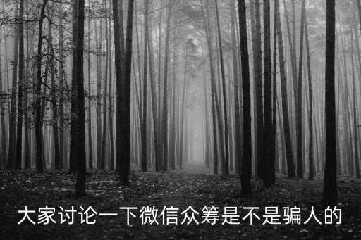 大家討論一下微信眾籌是不是騙人的