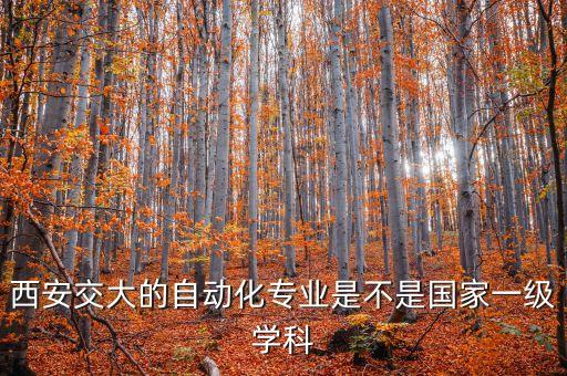 西安交大的自動(dòng)化專業(yè)是不是國(guó)家一級(jí)學(xué)科
