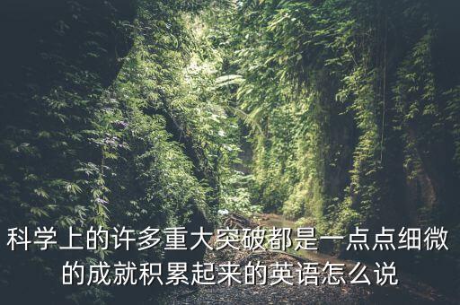科學(xué)上的許多重大突破都是一點(diǎn)點(diǎn)細(xì)微的成就積累起來的英語怎么說
