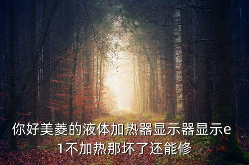 你好美菱的液體加熱器顯示器顯示e 1不加熱那壞了還能修