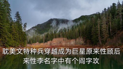 耽美文特種兵穿越成為巨星原來性顧后來性李名字中有個閻字攻