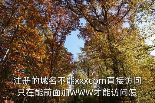 注冊的域名不能xxxcom直接訪問只在能前面加WWW才能訪問怎